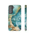 Aquamarine inspired Geode in Watercolor - Impact Resistant Phone Case Samsung Galaxy S21 FE Matte